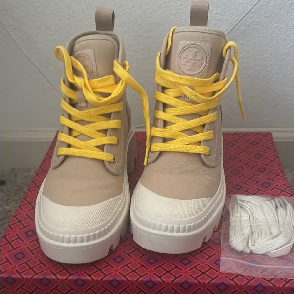 Tory Burch Beige Camp Sneaker Boot